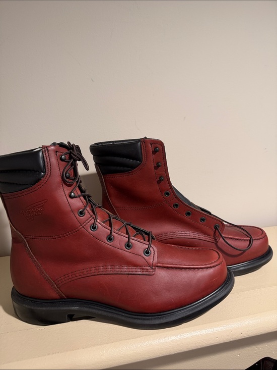 Men\'s Red Leather Lace-Up Boots main image 4